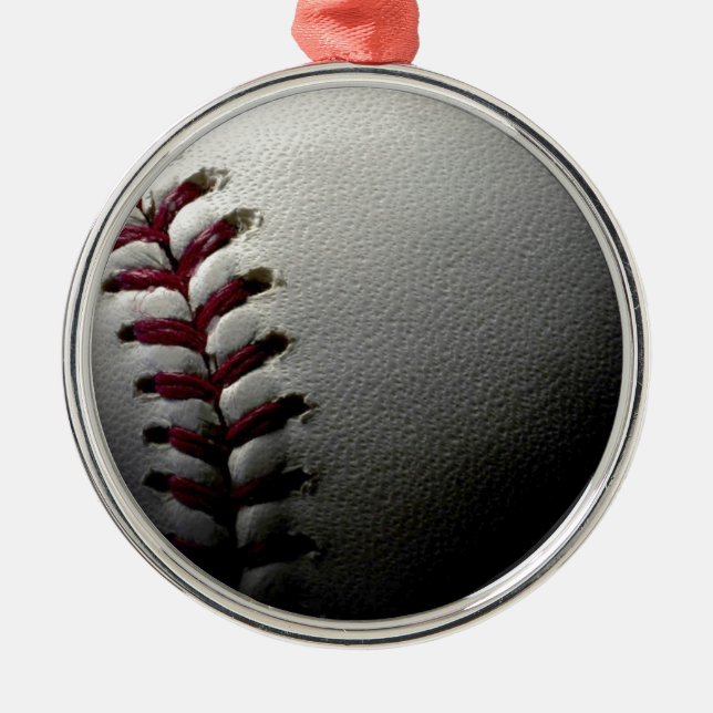 Nah-up-Baseball Silbernes Ornament (Vorne)