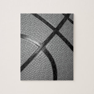 Nah-up-Basketball in Schwarz und Weiß Puzzle