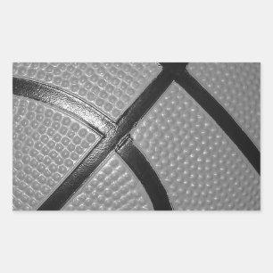 Nah-up-Basketball in Schwarz und Weiß Rechteckiger Aufkleber