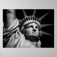 Nah-up Black & White Statue of Liberty New York