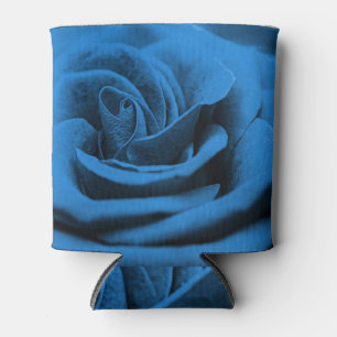 Nah-up blaue rote Rose, Makro-Schönheit. Dosenkühler