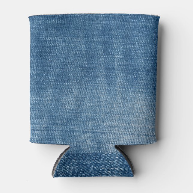 Nah-up Blue Denim Jeans Textur Dosenkühler (Vorderseite)