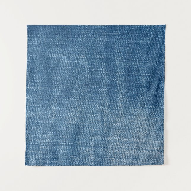 Nah-up Blue Denim Jeans Textur Wandteppich (Vorderseite)