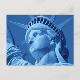 Nah-up Blue Statue of Liberty Postcard Postkarte