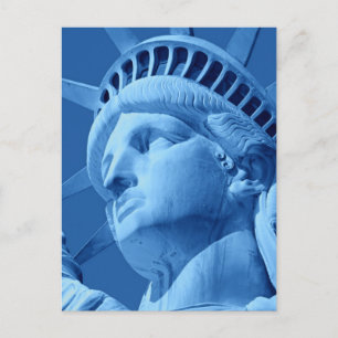 Nah-up Blue Statue of Liberty Postcard Postkarte