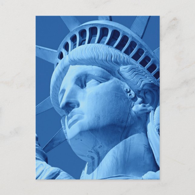 Nah-up Blue Statue of Liberty Postcard Postkarte (Vorderseite)