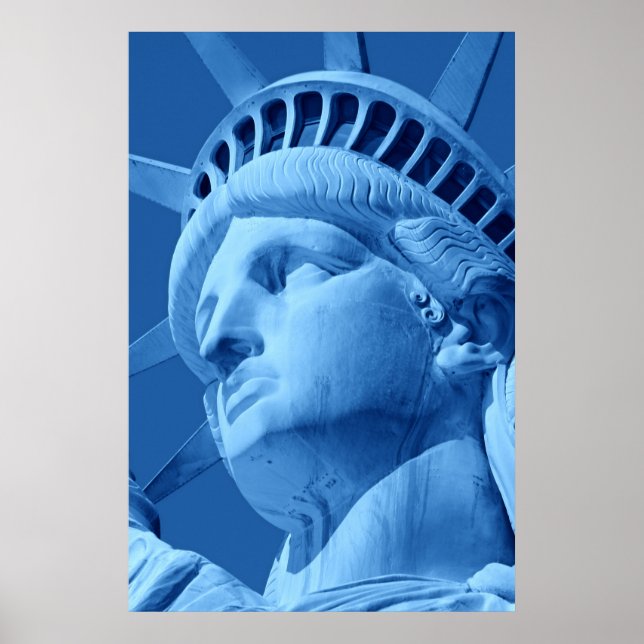 Nah-up Blue Statue of Liberty Poster (Vorne)