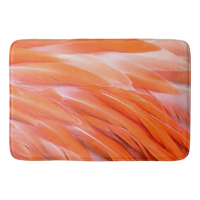 Nah Up Coral und rosa Flamingo Feathers Badematte (Vorderseite)