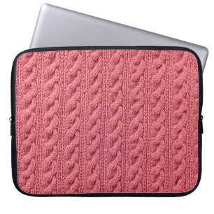 Nah-up der Muster der Pullover-Textur. Laptopschutzhülle