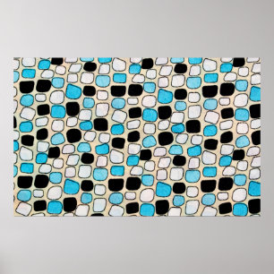 nah-up des Retro-Shirts1960er,Hintergrund,blau Poster