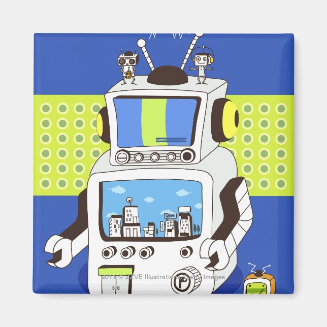 Nah-up eines Roboters Magnet (Vorne)