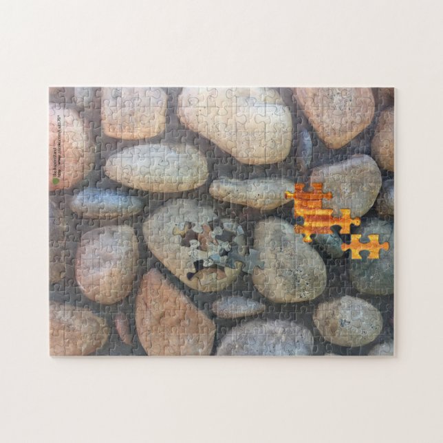 Nah-up-Foto der River Rock Wall Puzzle (Horizontal)