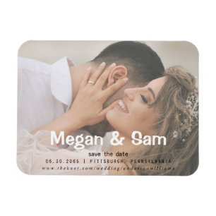 Nah-up-Foto Hochzeit speichern Sie das Datum Magnet