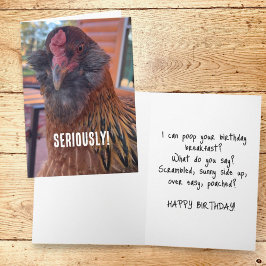 Nah-Up-Foto von Funny Chicken Head Karte