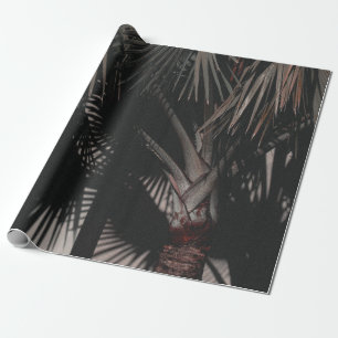 NAH-UP-FOTOGRAFIE DES GRÜNGELEITETEN PALMS GESCHENKPAPIER