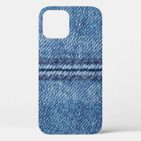 Nah-up mit blauem Denim-Hintergrund (Makro)