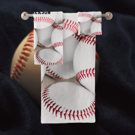Nah-Up-Monogramm des Baseball-Pile-Fotos Badhandtuch Set