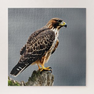 Nah-up-Portrait eines Falken Puzzle