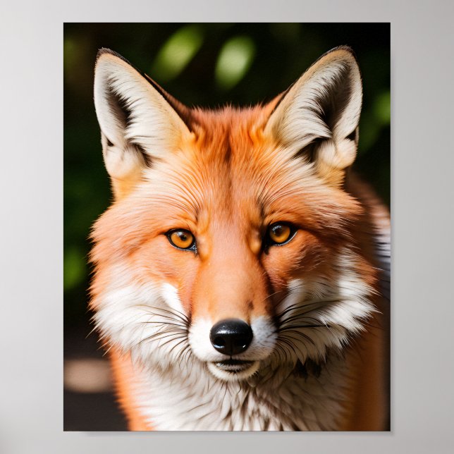 Nah-up Portrait eines Fuchs Poster (Vorne)