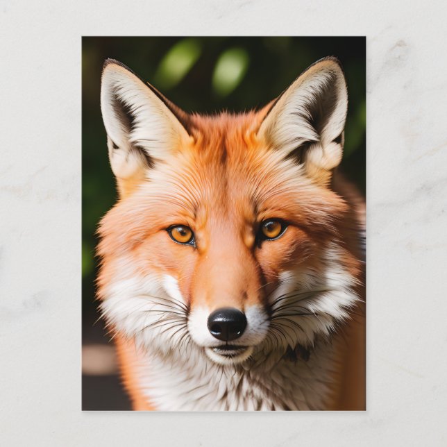 Nah-up Portrait eines Fuchs Postkarte (Vorderseite)