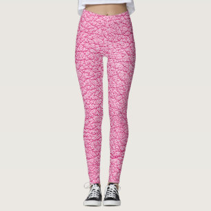 Nah-up rosa Leder, texturierter Hintergrund. Leggings