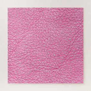 Nah-up rosa Leder, texturierter Hintergrund. Puzzle