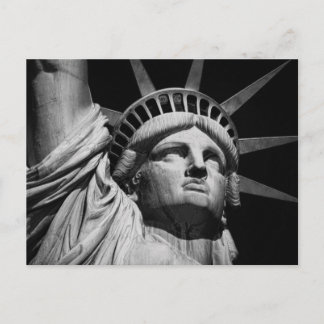 Nah-up-Schwarz-weiße Freiheitsstatue New York Postkarte