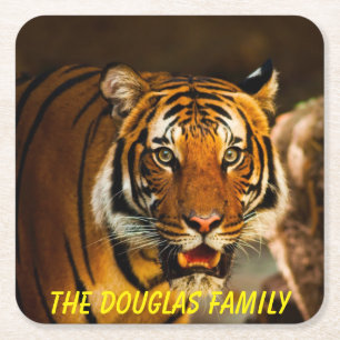 Nah-up Tiger Rechteckiger Pappuntersetzer