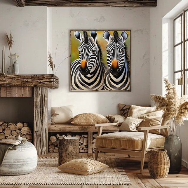 Nah Up Zebra Pair Bold und Strikte Wildnis Poster (Von Creator hochgeladen)