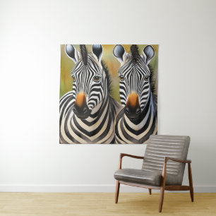 Nah Up Zebra Pair Bold und Strikte Wildnis Wandteppich