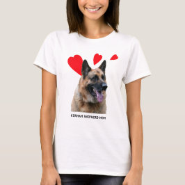 Nah von einem deutschen Schäferhund, Herz, deinen T-Shirt