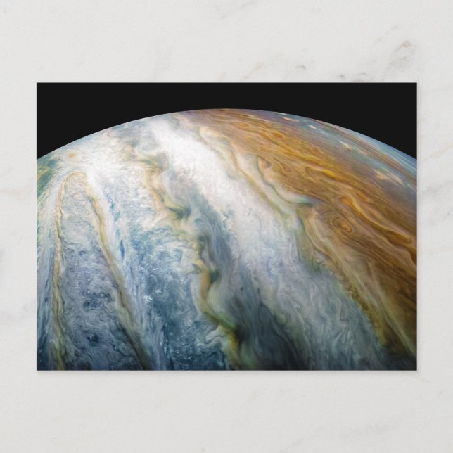 Nah von Planet Jupiter aus der Juno-Flyby (2017) Postkarte (Vorderseite)