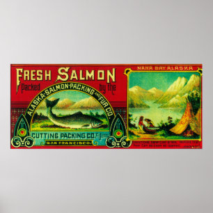 Naha Bay Salmon Can LabelNaha Bay, AK Poster