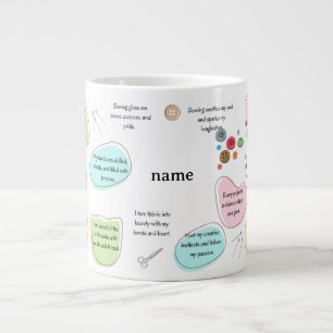 Nähaffirmationen für Handwerker   Nähzitate Jumbo-Tasse