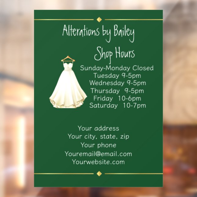 Nähänderungsgeschäft Fensteraufkleber (Blatt 2)