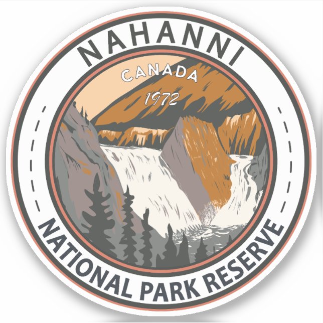 Nahanni Nationalpark Reserve Reisen Vintag Aufkleber (Vorderseite)