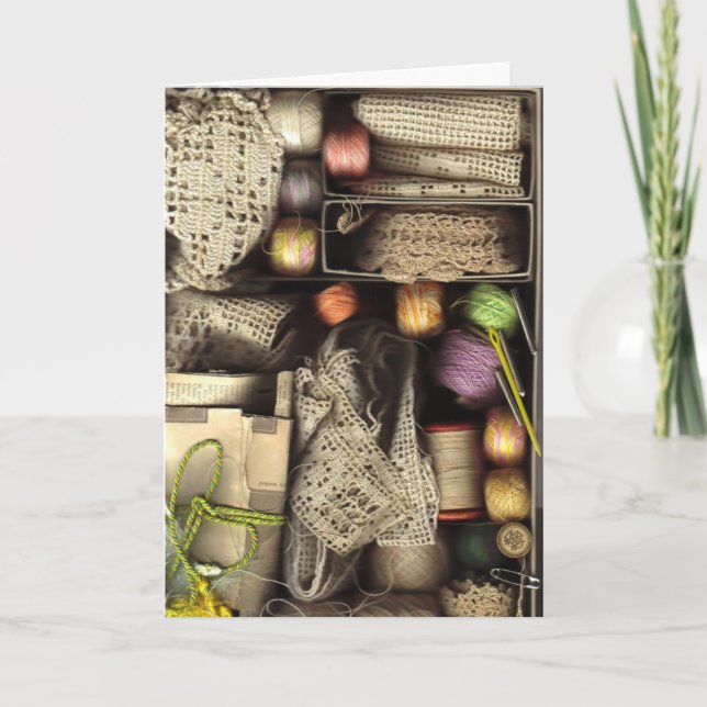 Näharbeit-Kasten Karte (Vorderseite)