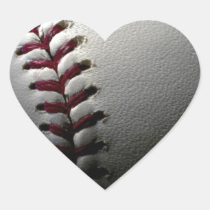 Nahaufnahme Baseball Herz-Aufkleber