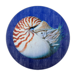 Nahaufnahme der Nautilusmuschel Schneidebrett