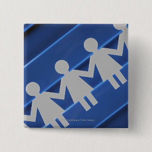 Nahaufnahme der Papierkettenpuppen Button