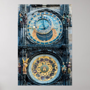 Nahaufnahme der Prager Astronomischen Uhr Poster