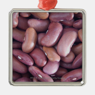 Nahaufnahme der weißer Bohnen Silbernes Ornament