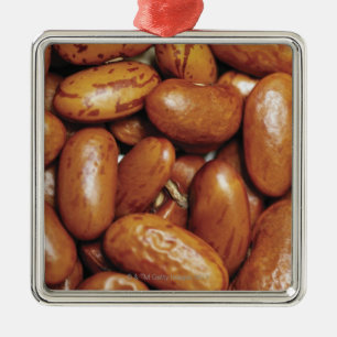 Nahaufnahme der weißer Bohnen Silbernes Ornament