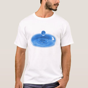 Nahaufnahme des blaues Wasser-Tropfens T-Shirt