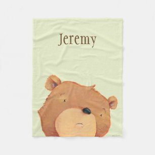 Nahaufnahme des großen Braunbären Fleecedecke