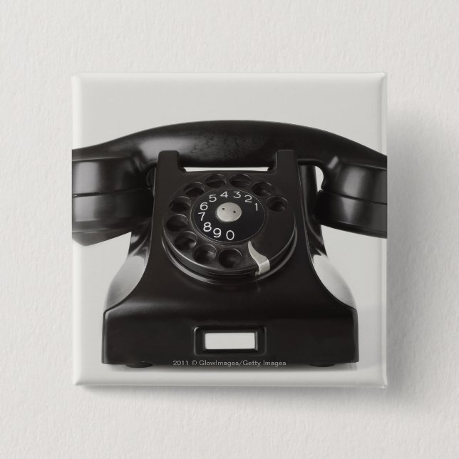 Nahaufnahme eines Drehtelefons Button (Vorderseite)