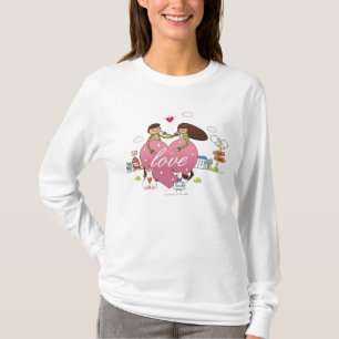 Nahaufnahme eines Paares, das ein Herz hält, T-Shirt