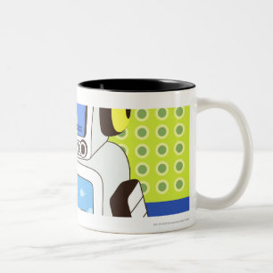 Nahaufnahme eines Roboters Zweifarbige Tasse