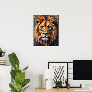 Nahaufnahme eines wilden Löwen Poster