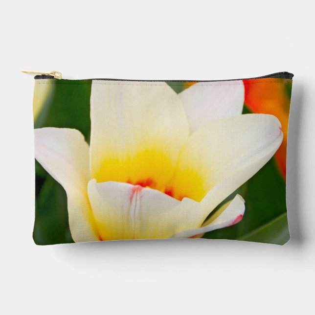 Nahaufnahme Foto von Frühlings-Tulpe Zubehörtasche (Vorderseite)